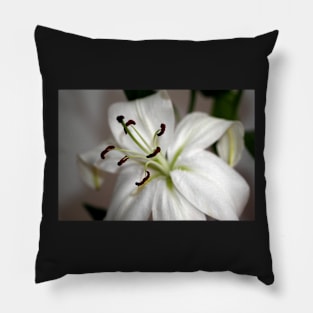 White Lily Portrait Pillow