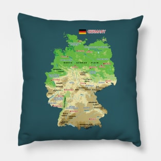 Physical map of Germany Pillow