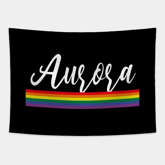 Aurora, Colorado - CO Pride Simple Rainbow Tapestry by thepatriotshop