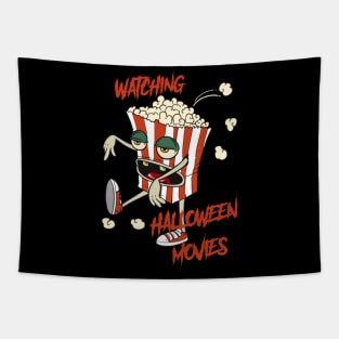 Zombie Popcorn Halloween Movies Tapestry