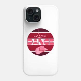 Line dancing with cowboy hat in pink red Phone Case