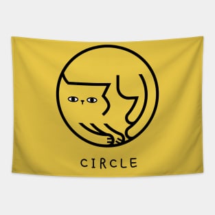 Cat in Circle Shape Tapestry