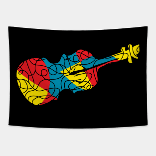 Abstract Colorful Violin Tapestry