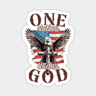 One Nation Under God 4th July Patriotic Christian American Magnet