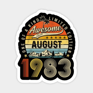 Awesome Since August 1983 Vintage 40th Birthday Magnet