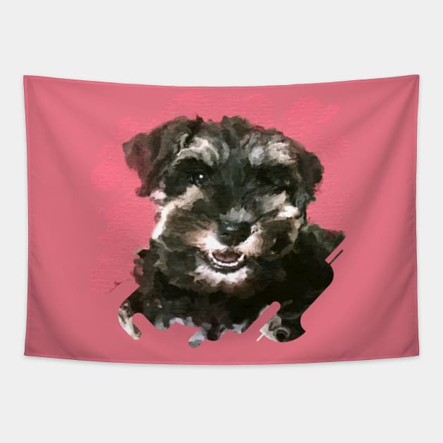 Miniature Schnauzer Puppy Tapestry by Nartissima