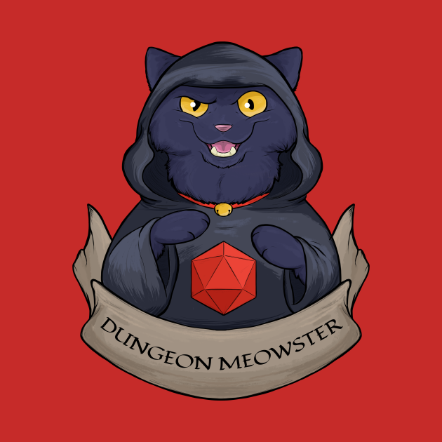 Discover Dungeon Meowster Black Kitty - Dungeon Master - T-Shirt