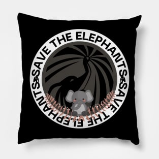 Save The Elephants Pillow