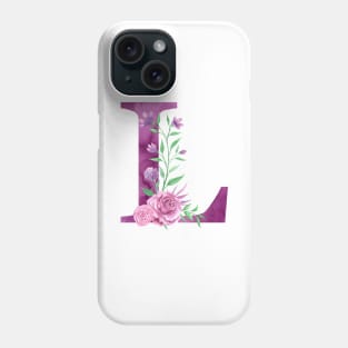 Floral Monogram L Beautiful Rose Bouquet Phone Case