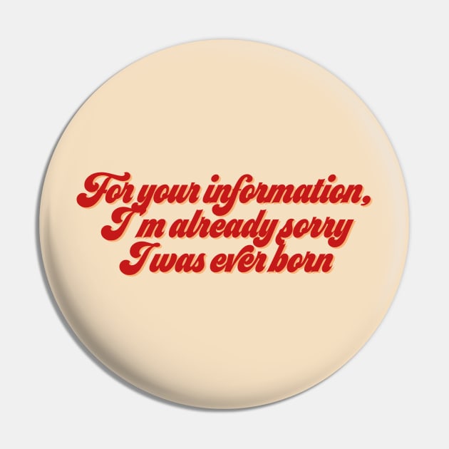 For Your Information Pin by honeydesigns