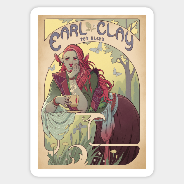 Earl Clay Critical Role Fanart Sticker Teepublic Caduceus clay finally tal's back this week! teepublic