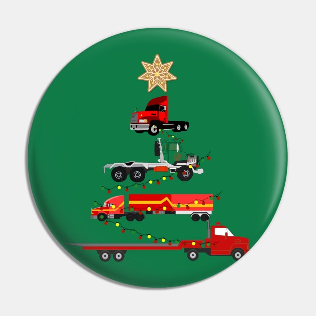 Trucker Christmas Tree Pin by DANPUBLIC