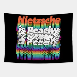 Nietzsche Is Peachy / Retro Styled Typographic Graphic Design Tapestry