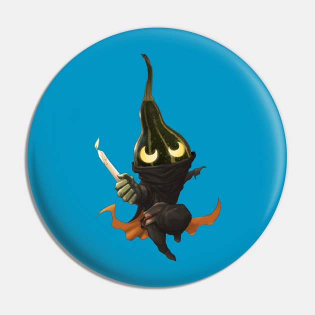 Pumpkinhead Candle Caster Pin by paintedmonk