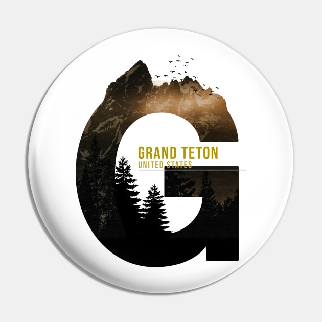 GRAND TETON Pin by Trangle Imagi