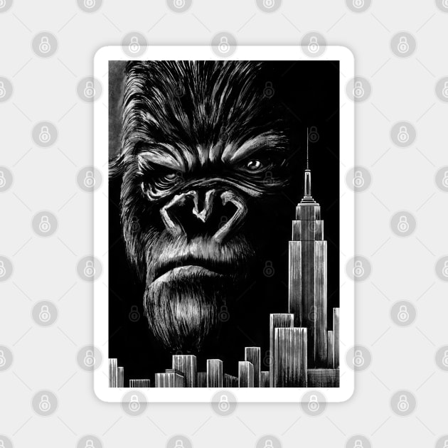 King Kong - Inktober 2019 Magnet by Jomeeo