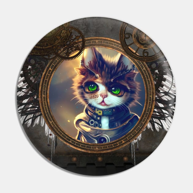 Sweet  little steampunk kitten Pin by Nicky2342