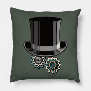 Victorian Mechanical Top Hat (Steampunk) Pillow