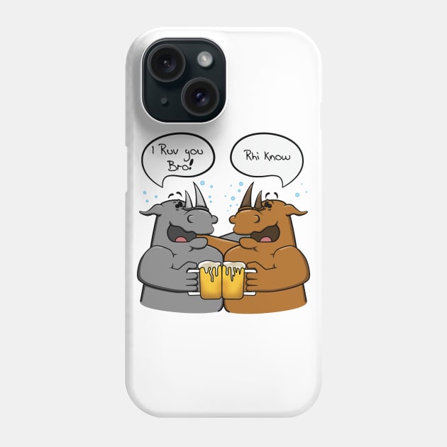 Rhino Bromance Phone Case by Crate time