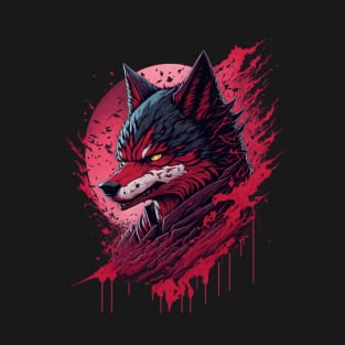 Ninja Wolf Blood Moon T-Shirt