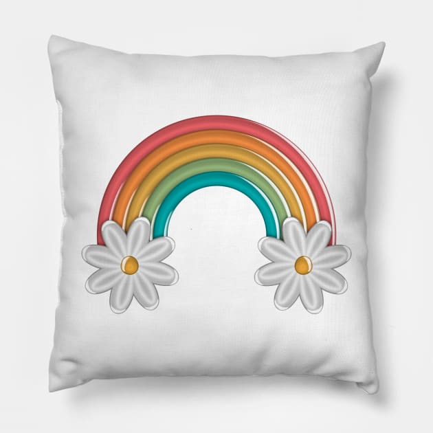 Rainbow Flower Pillow by Designed-by-bix