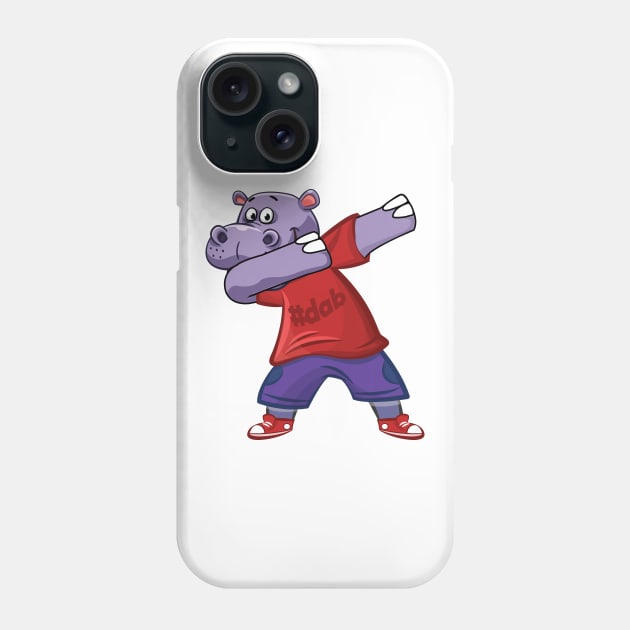 'Dabbing Dancing Hippo' Funny Dabbing Animal Gift Phone Case by ourwackyhome