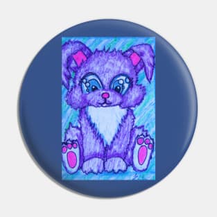 Fuzzy Cute Purple Bunny Pin