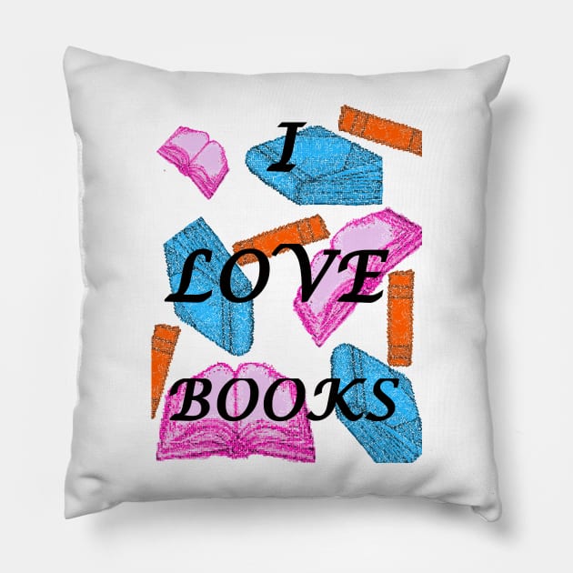 I love books 1 Pillow by Fireflies2344