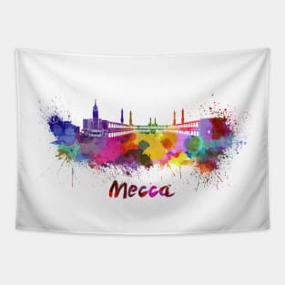 Mecca skyline in watercolor Tapestry