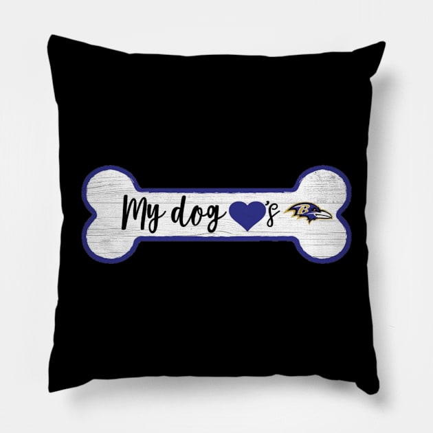 My dogs love ravens Pillow by DetikWaktu