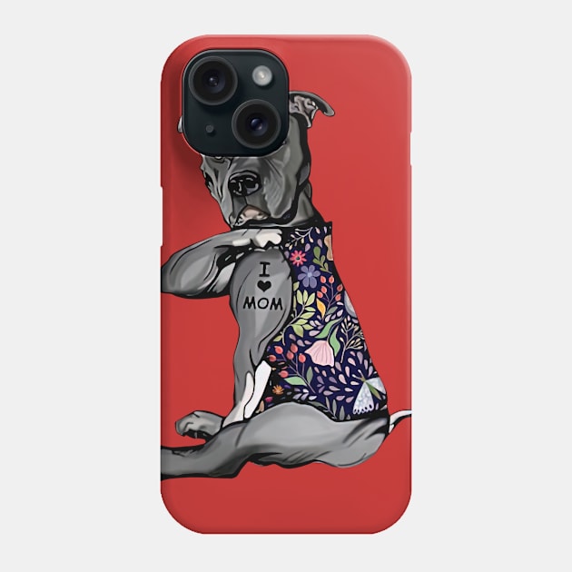 Pitbull - I Love Mom Phone Case by sueannharley12