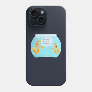 There Were Two Goldfish In A Tank Visual Pun Joke Phone Case