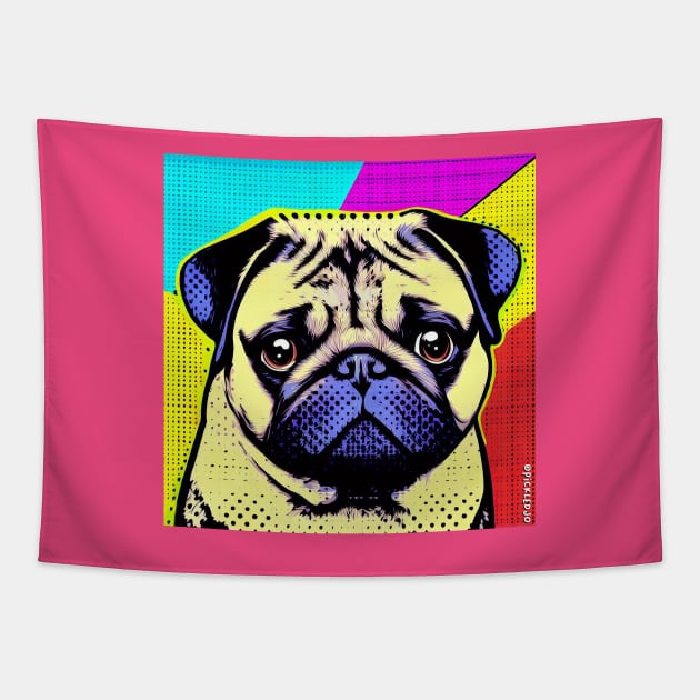 Pug Pop Art Tapestry by Sketchy