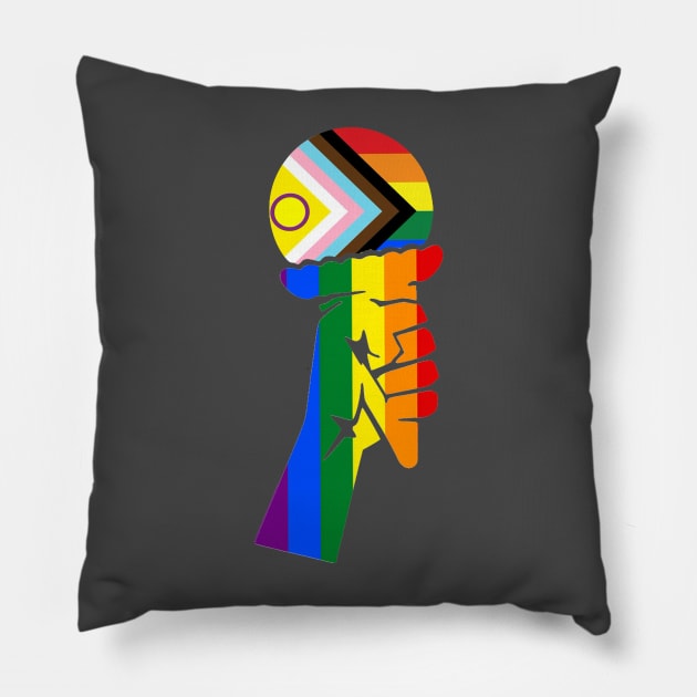 Intersex Flag Scoops Pillow by Matt and Mattinglys Ice Cream Social