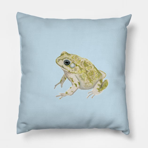 Common African Toad :: Reptiles and Amphibians Pillow by Platinumfrog