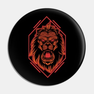 lion head illustration Pin