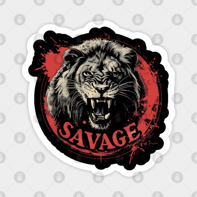 Savage Lion Magnet by UrbanLifeApparel