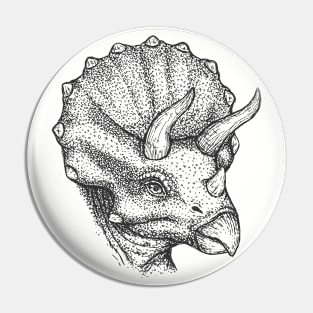 Triceratops Portrait Pin