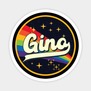 Gino // Rainbow In Space Vintage Style Magnet