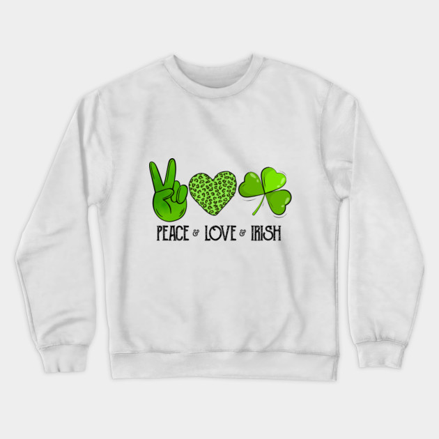 Love Irish Shamrock Green Adult Crew Neck Sweatshirt