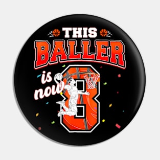 This Basketball Baller Is Now 8 Years Old Happy My Birthday Pin