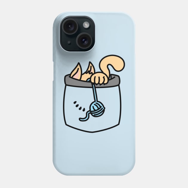 Cat in Pocket PLAYING Phone Case by rocksandcolors