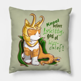 Kneel Before Lokitty Kitten Pillow