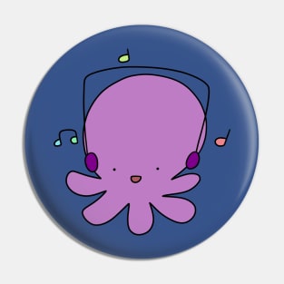 Dancing Headphones Octopus Pin