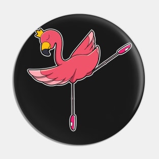 Flamingo as Ballerina at Ballet with Crown Pin