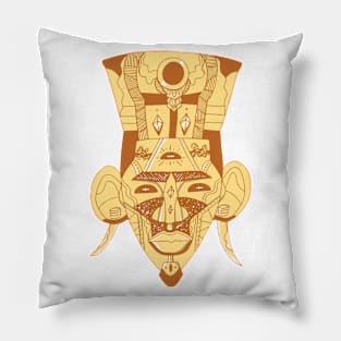 Terracotta African Mask 6 Pillow