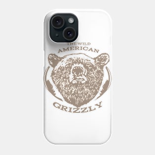 The wild american grizzly bear Phone Case