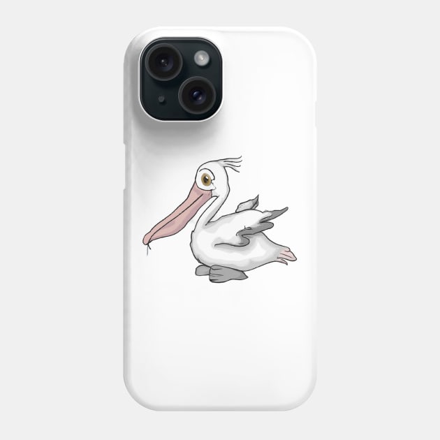 Cute Pelican Drawing Phone Case by Play Zoo