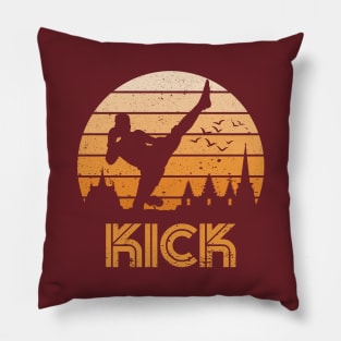 Retro Kick Boxer Guy Pillow