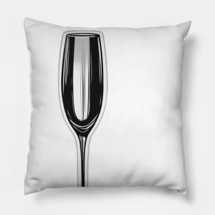 Elegant Champagne Glass Silhouette No. 1010 Pillow